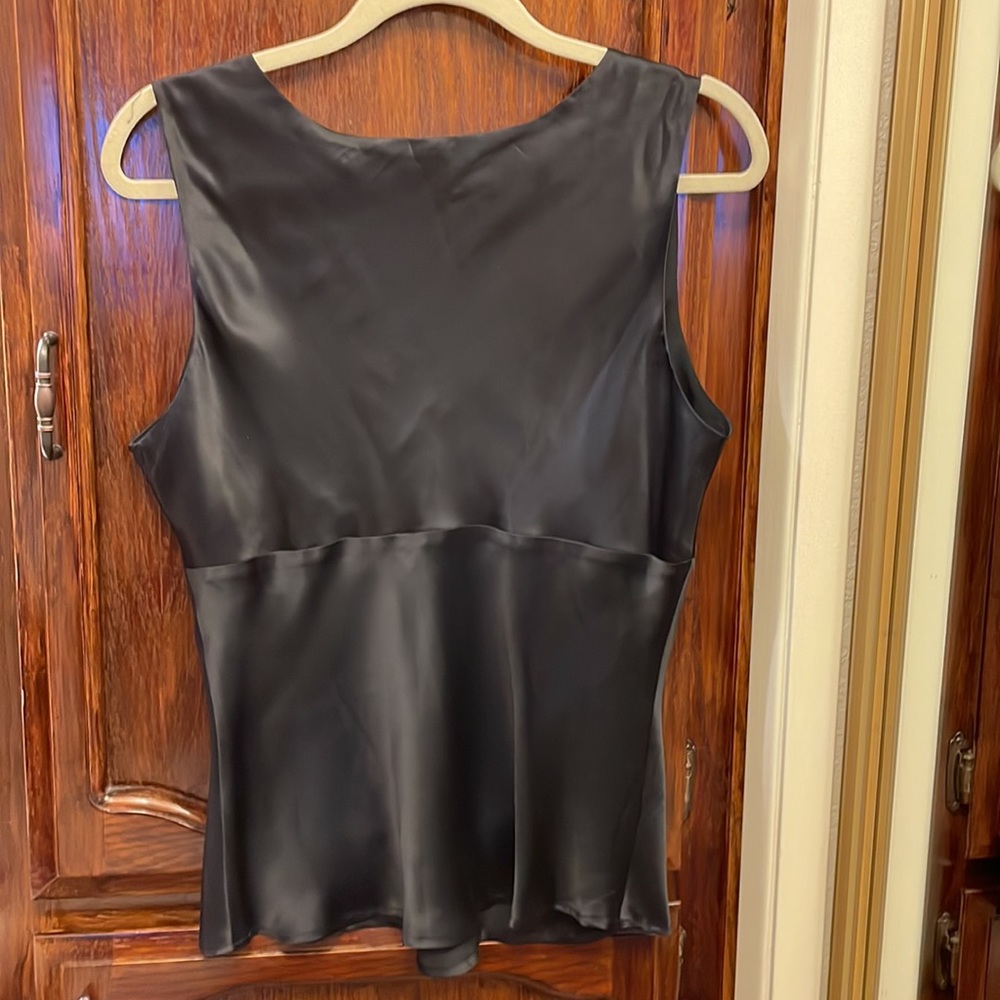 Black embellished silk cami/tank top - Picture 3 of 3